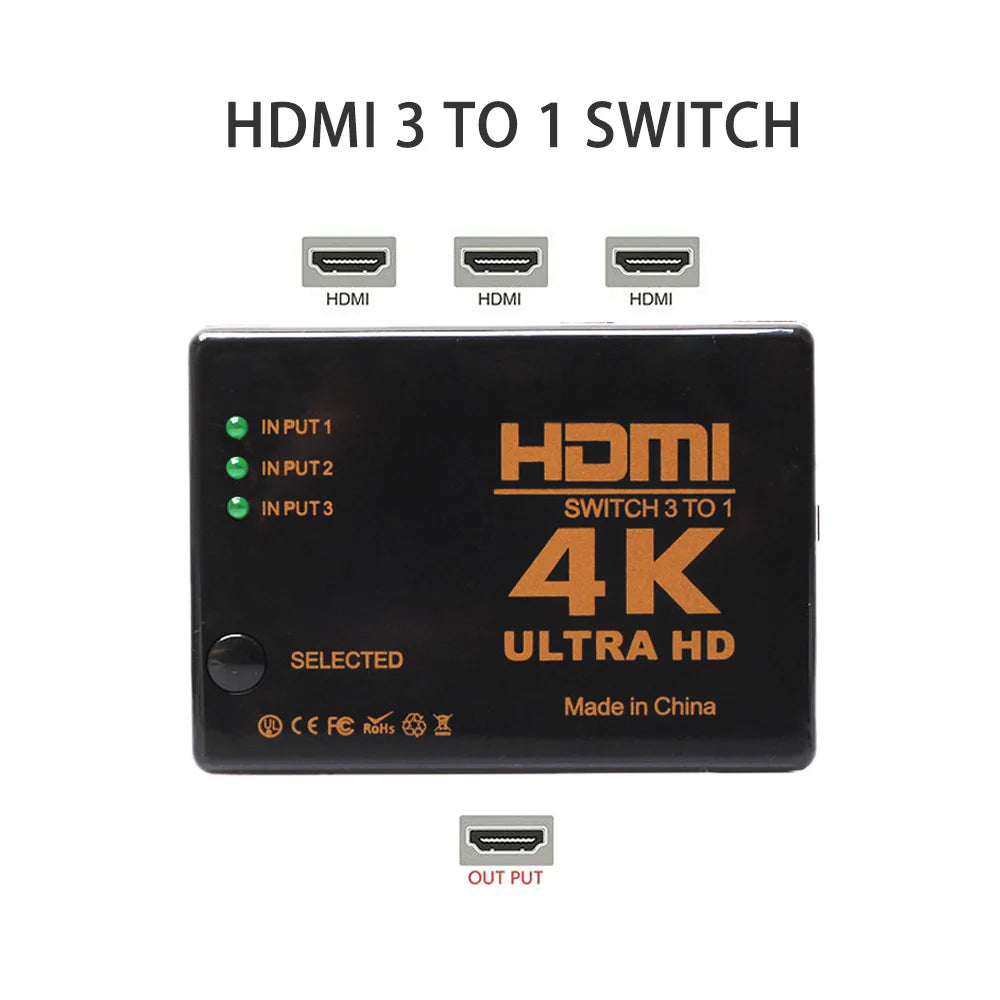 SP- HDMI SWITCH 3 PORT WITH REMOTE- 1080P