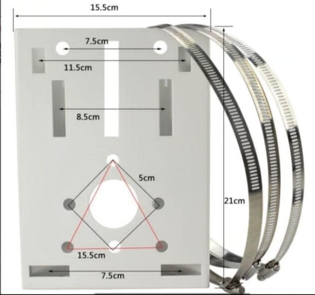 SP-POLE PLATE BIG WITH 3 METAL CLAMPS