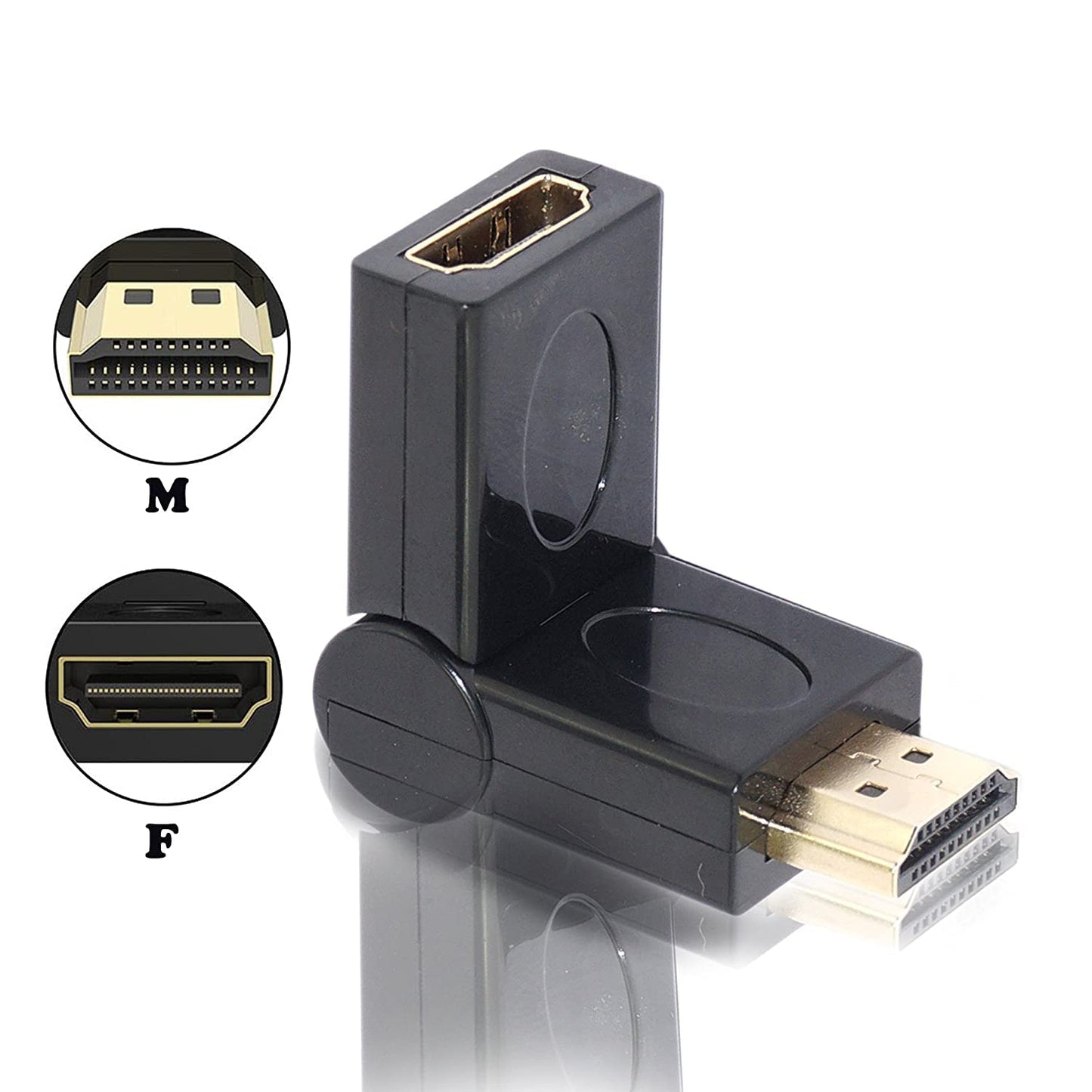 SP- HDMI MALE FEMALE CONNECTOR 90-180 DEGREE