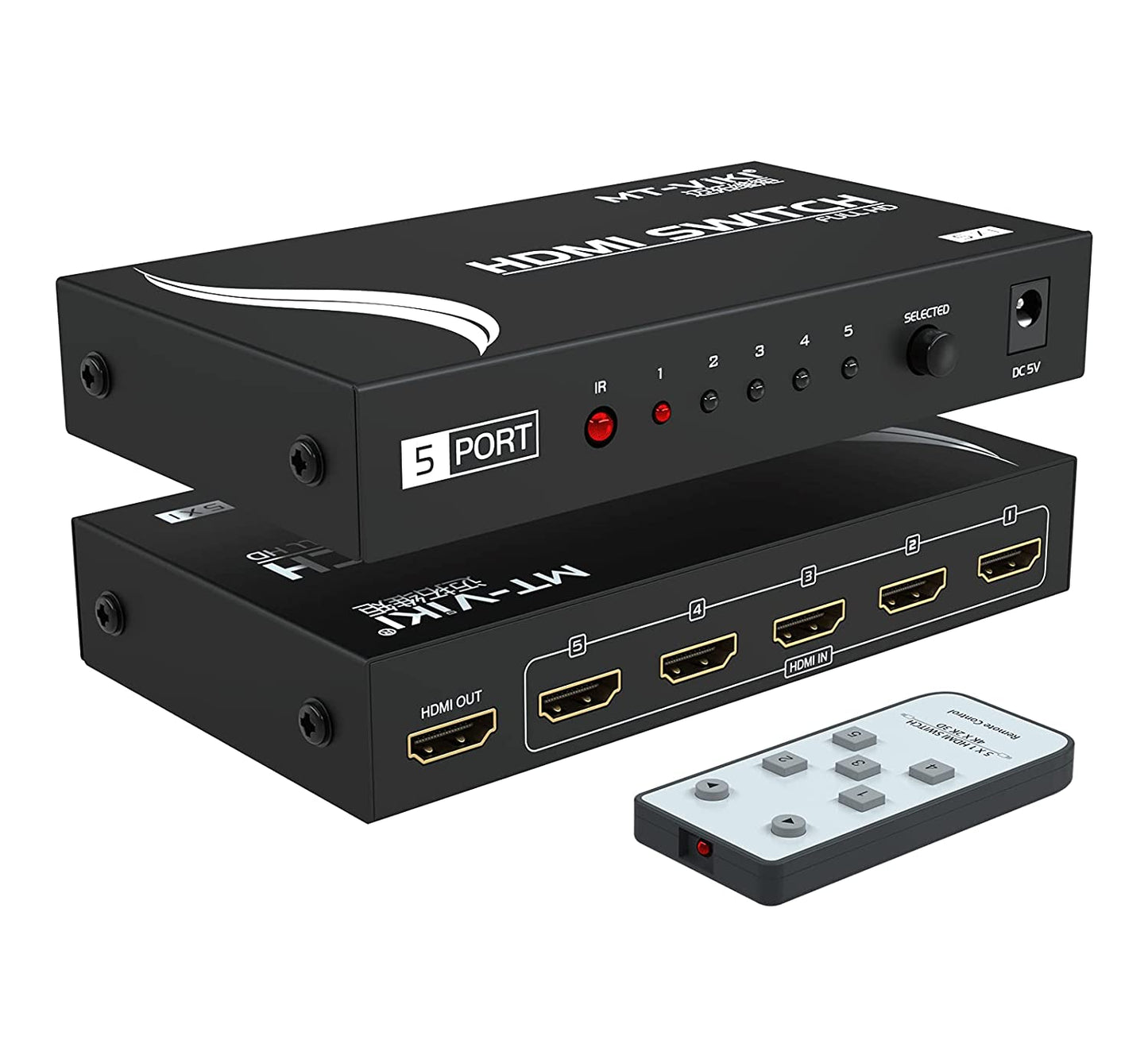 SP- HDMI SWITCH 5 PORT WITH REMOTE-METAL-4K- 30 Hz