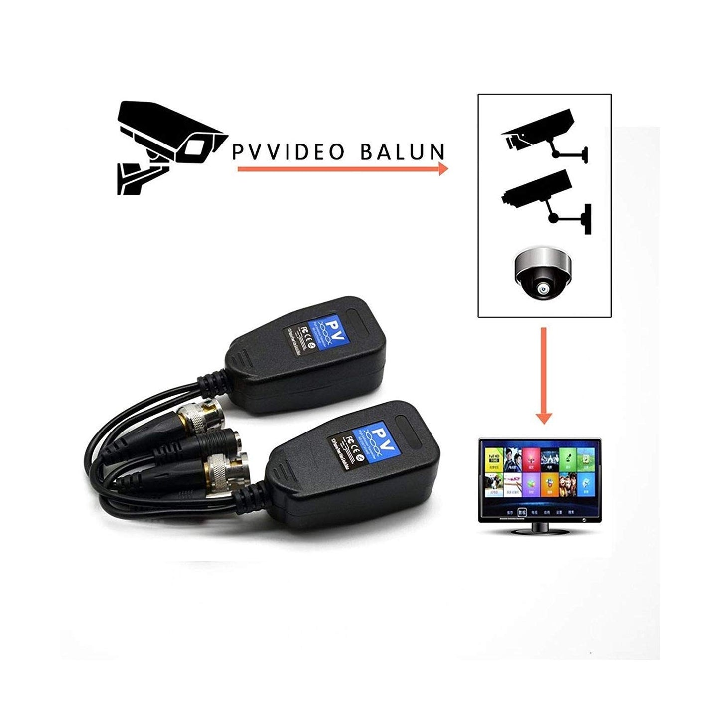 SP -8MP (PVA) 3 In 1 PVA Video Power Audio Balun over Cat 5/6 Connector