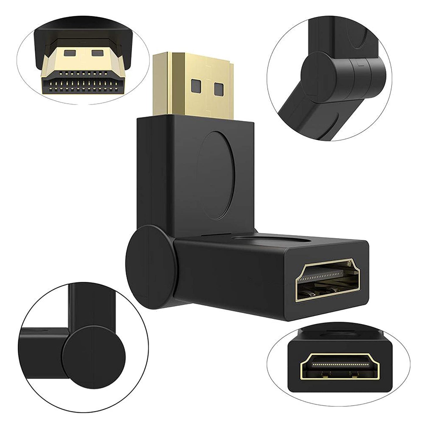 SP- HDMI MALE FEMALE CONNECTOR 90-180 DEGREE