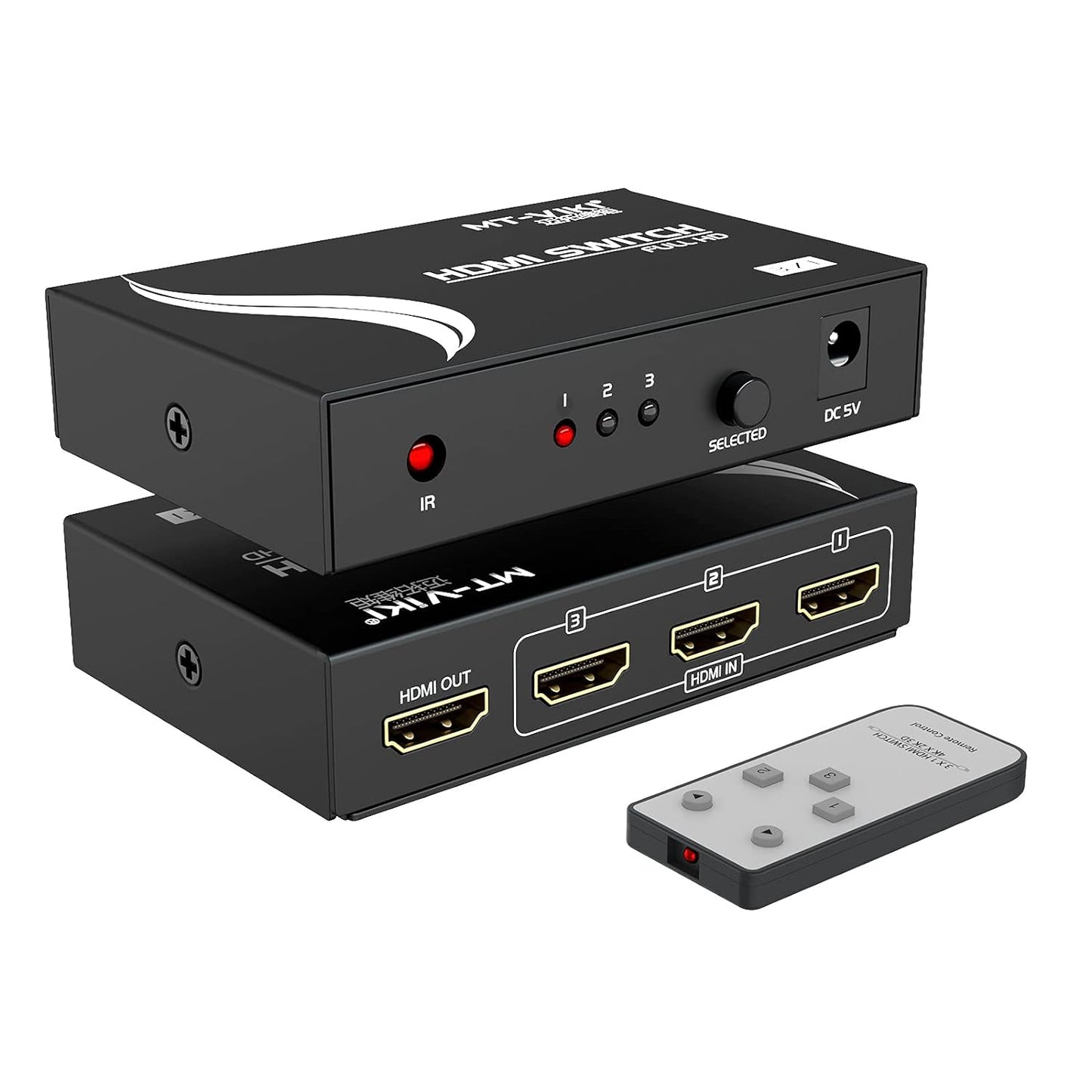 SP- HDMI SWITCH 3 PORT WITH REMOTE-METAL- 4K-60Hz