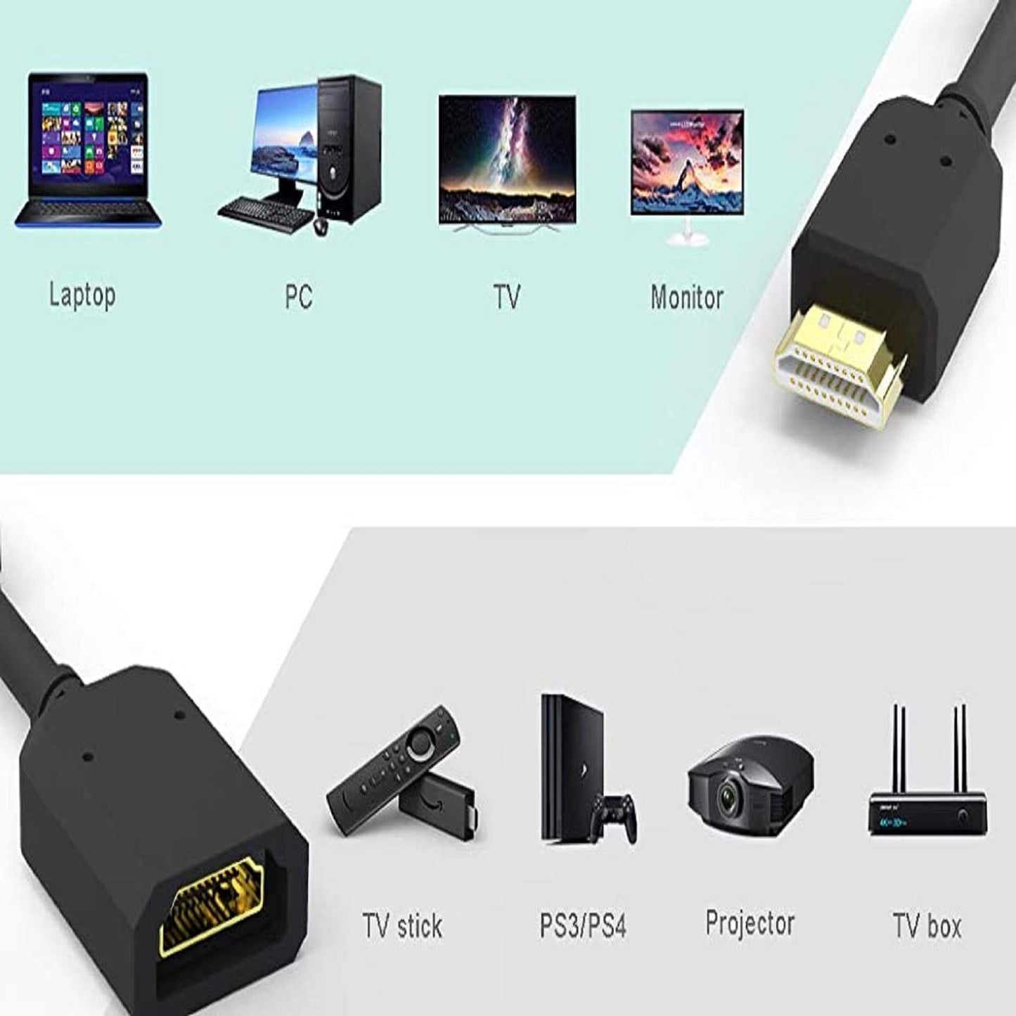 SP- HDMI MALE FEMALE LEAD SMALL SIZE