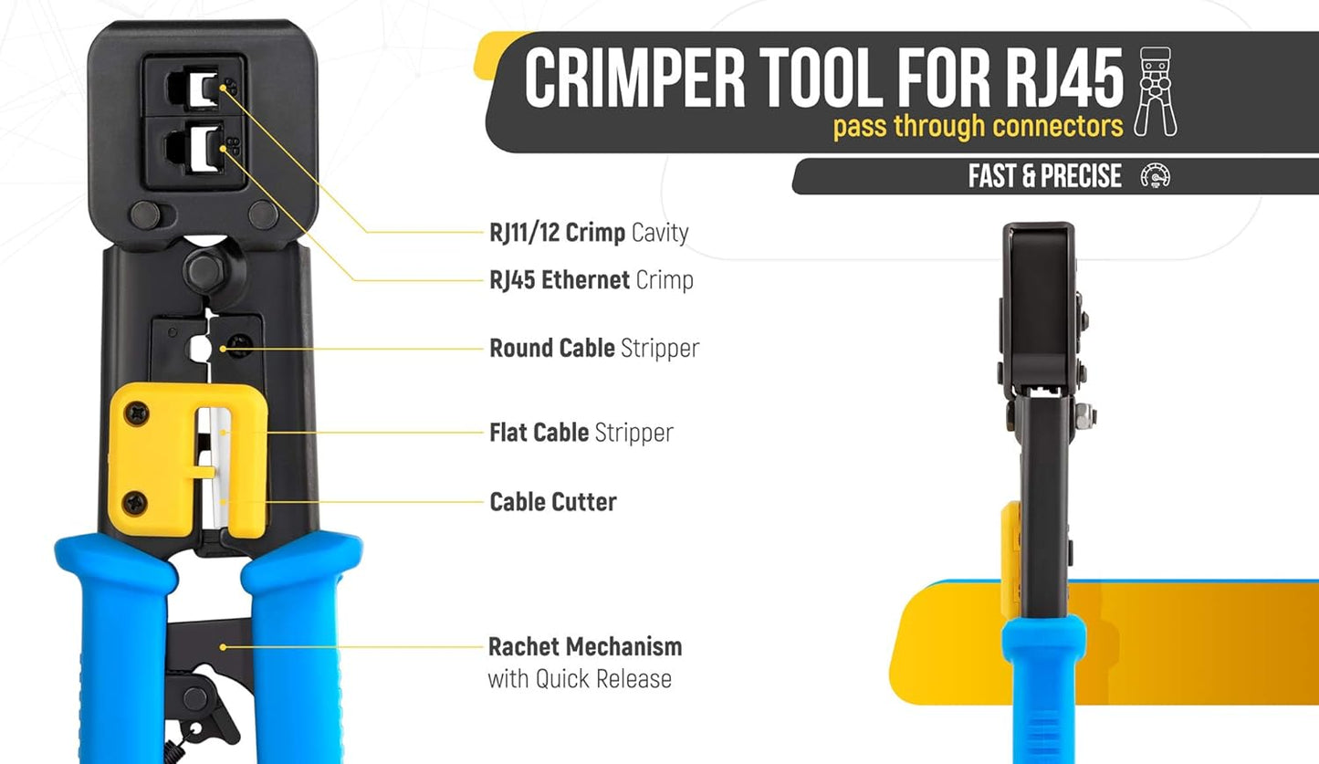 SP- EZ PASS THROUGH CRIMPING TOOL -ECO ( FOR CAT-5E & CAT-6)