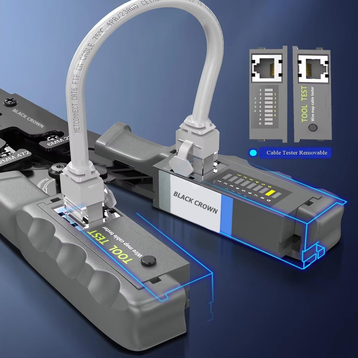 SP-SC001- CRIMPING TOOL WITH INBUILT LAN TESTER FOR RJ-45, RJ12 ( 6P & 8P)