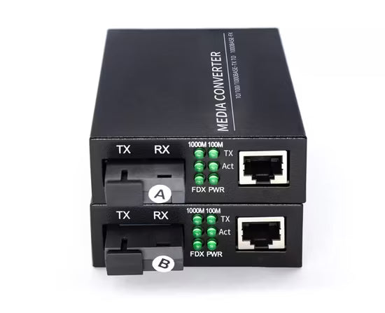 SP- SINGLE MODE SINGLE FIBER GIGA MEDIA CONVERTER- 10/100/1000 MBPS