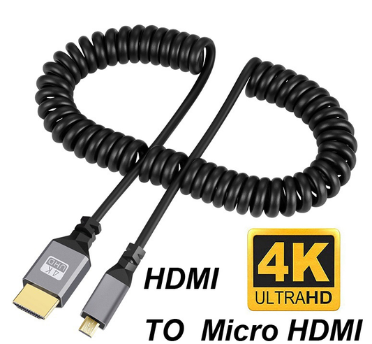 SP- 4K HDMI MICRO TO HDMI CABLE 0.5M -SPIRAL