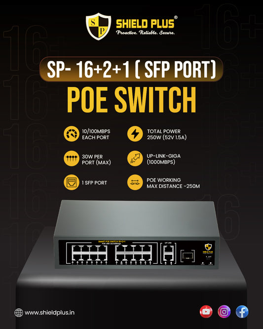 SP-16+2+1 GIGA POE SWITCH-250W