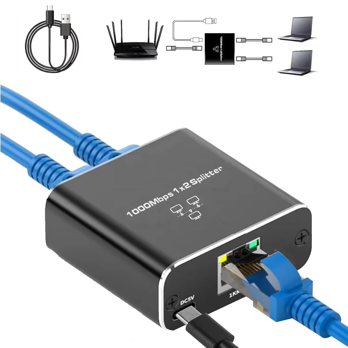 SP- 2 PORT GIGA LAN SPLITTER