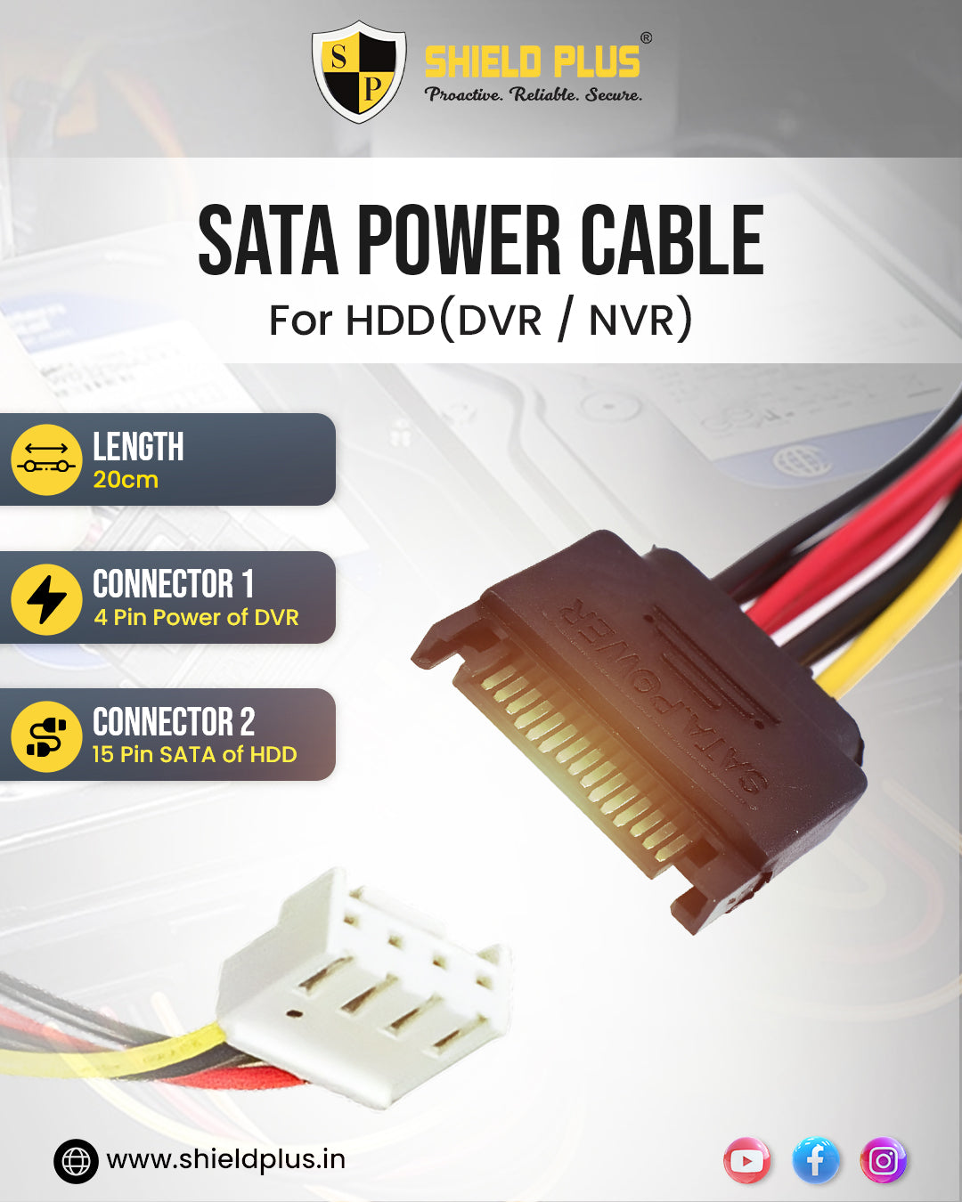 SP- POWER CABLE FOR HDD (DVR / NVR)