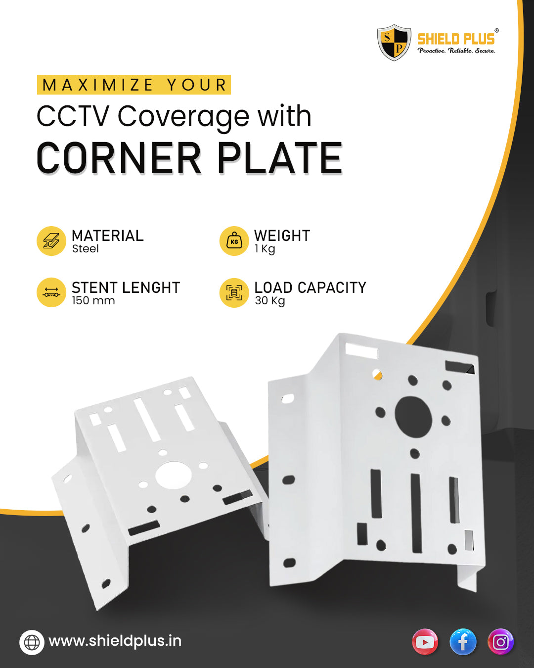 SP- CORNER PLATE FOR CCTV