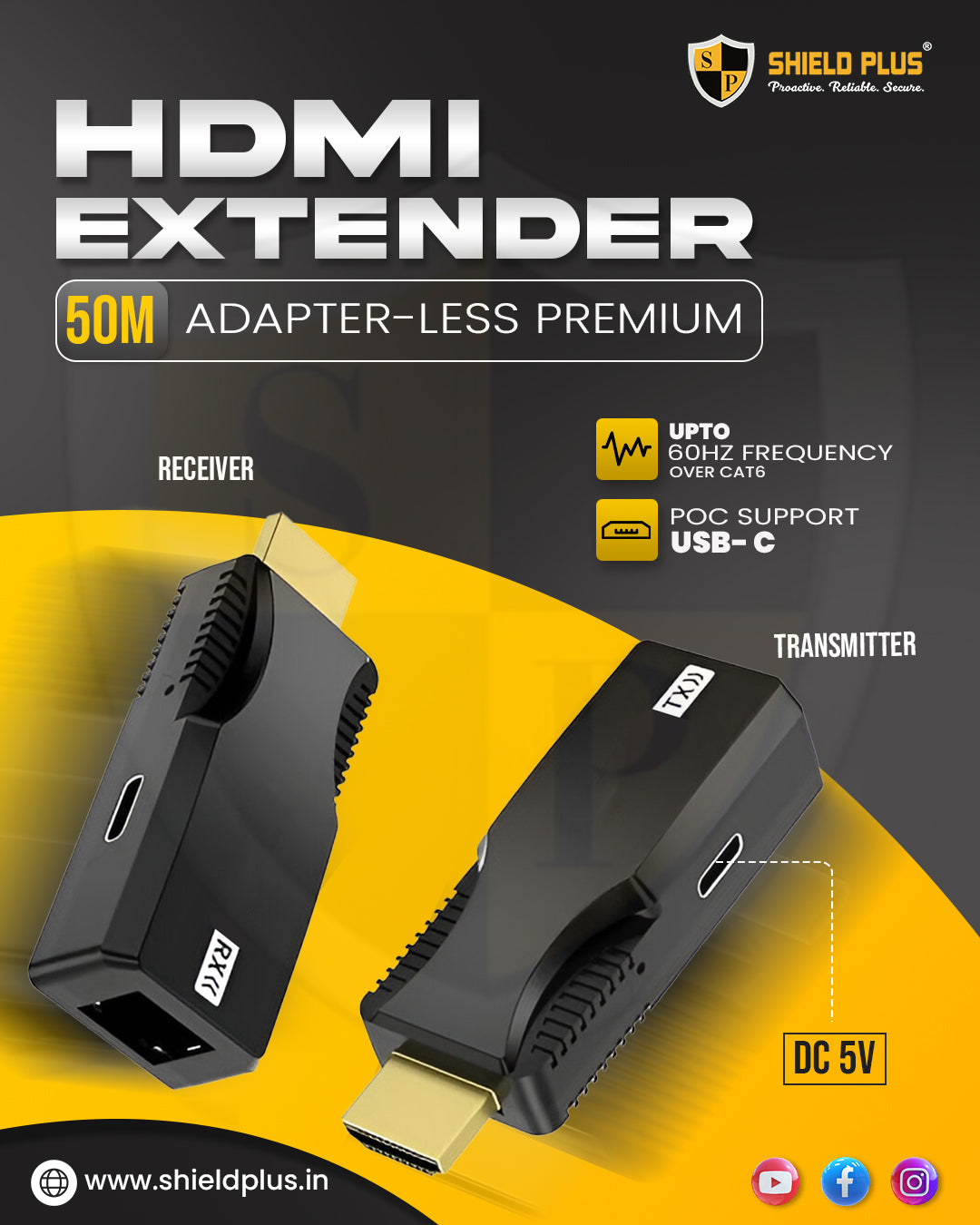 SP- HDMI EXTENDER 50M ADAPTER-LESS PREMIUM