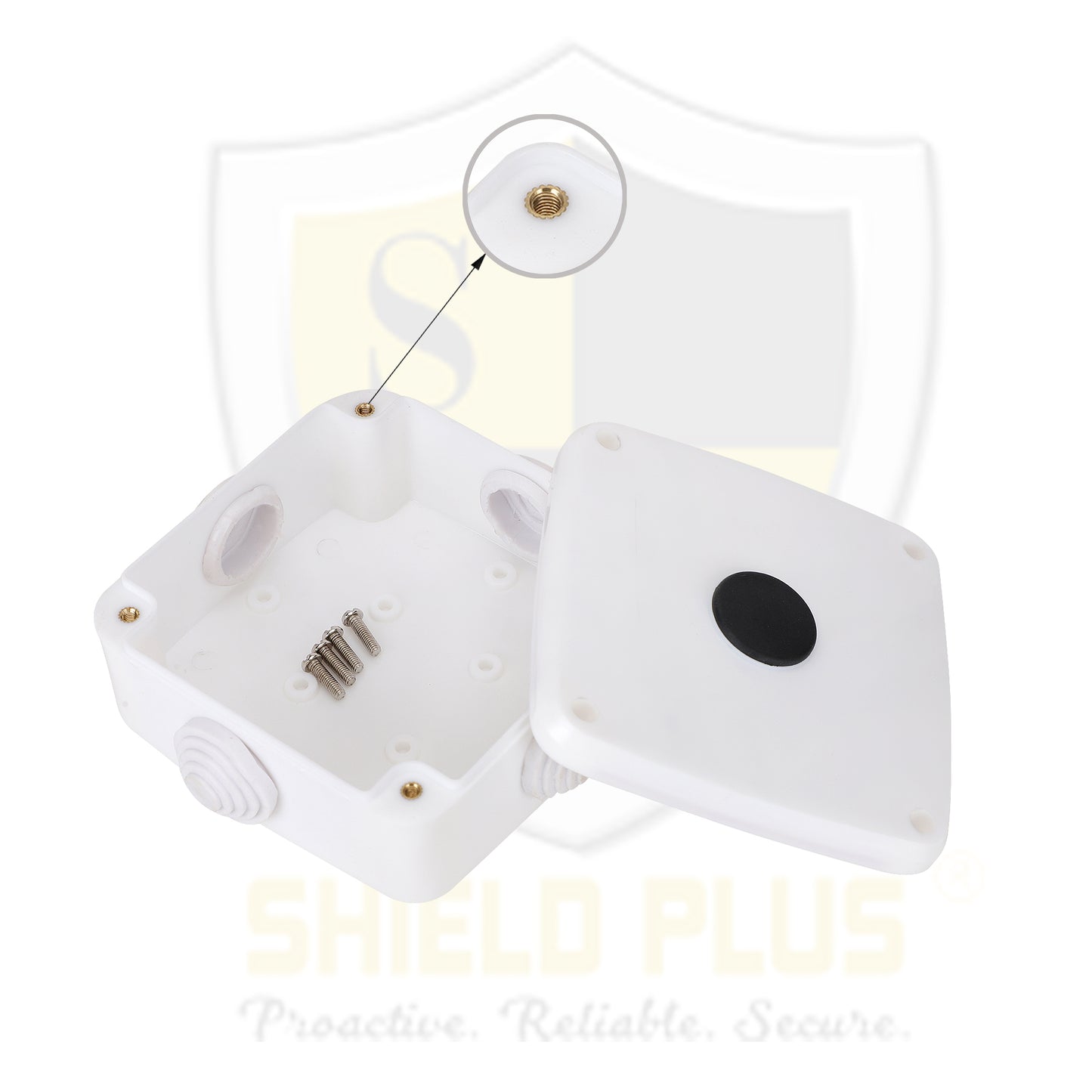 SP-4.25*4.25 WEATHERPROOF PVC JUNCTION BOX WITH BRASS STUD
