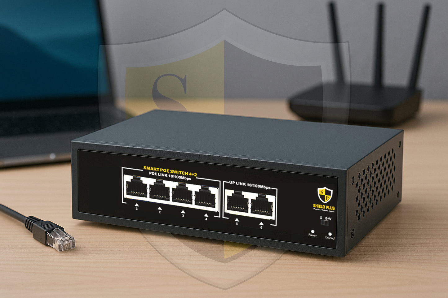 SP- 4+2 POE SWITCH -55W (100 MBPS)