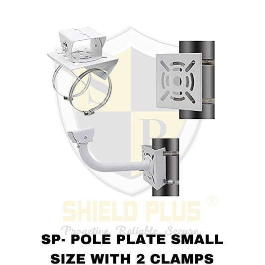 SP- POLE PLATE SMALL WITH 2 METAL CLAMPS