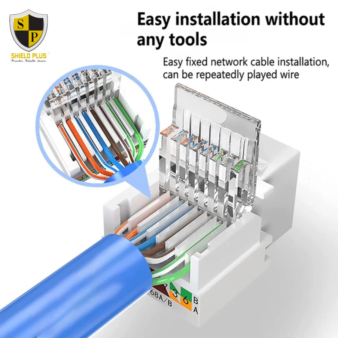 SP- CAT-6 TOOL LESS KEYSTONE I/O JACK