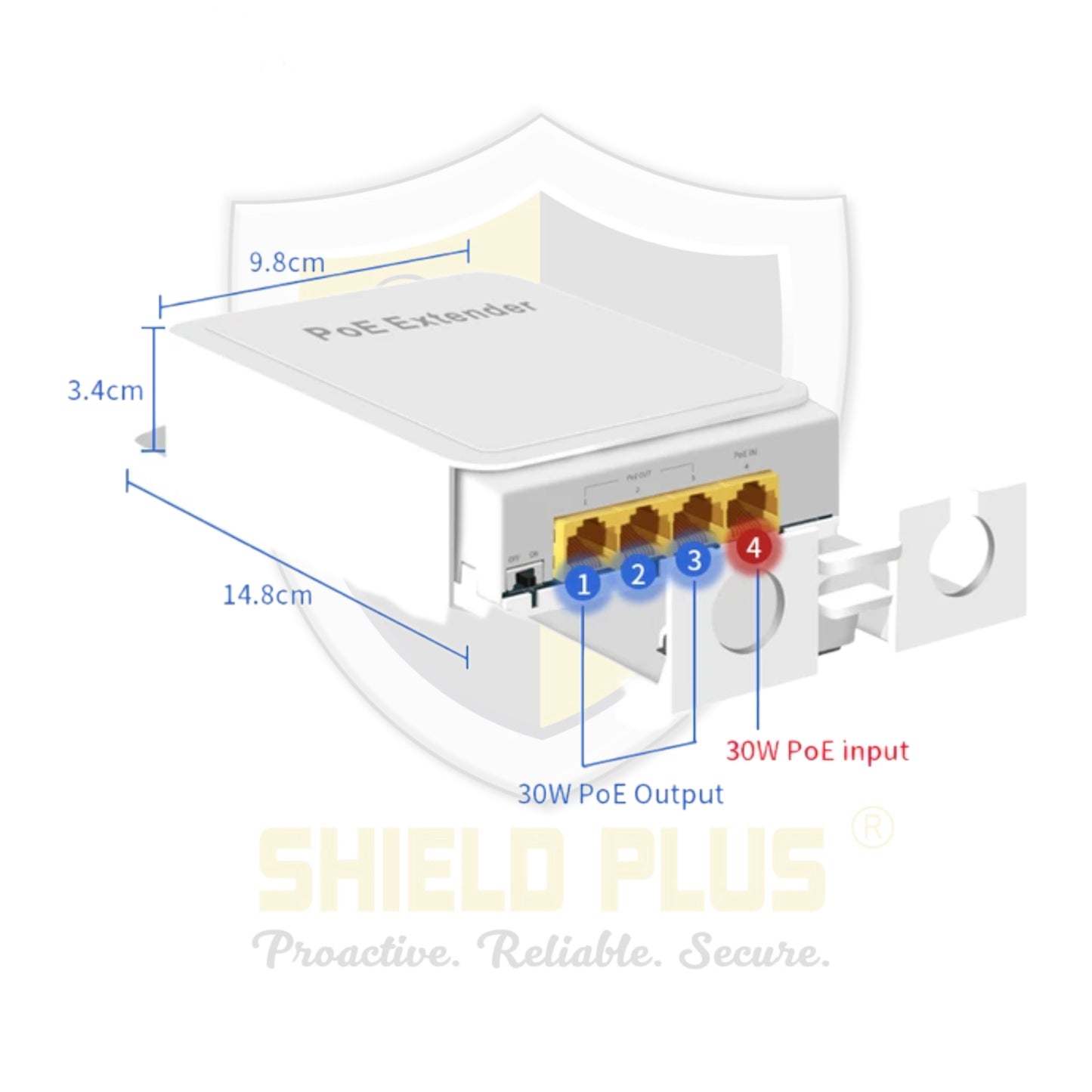 SP-GIGA OUTDOOR POE EXTENDER 1 INPUT 3 OUTPUT
