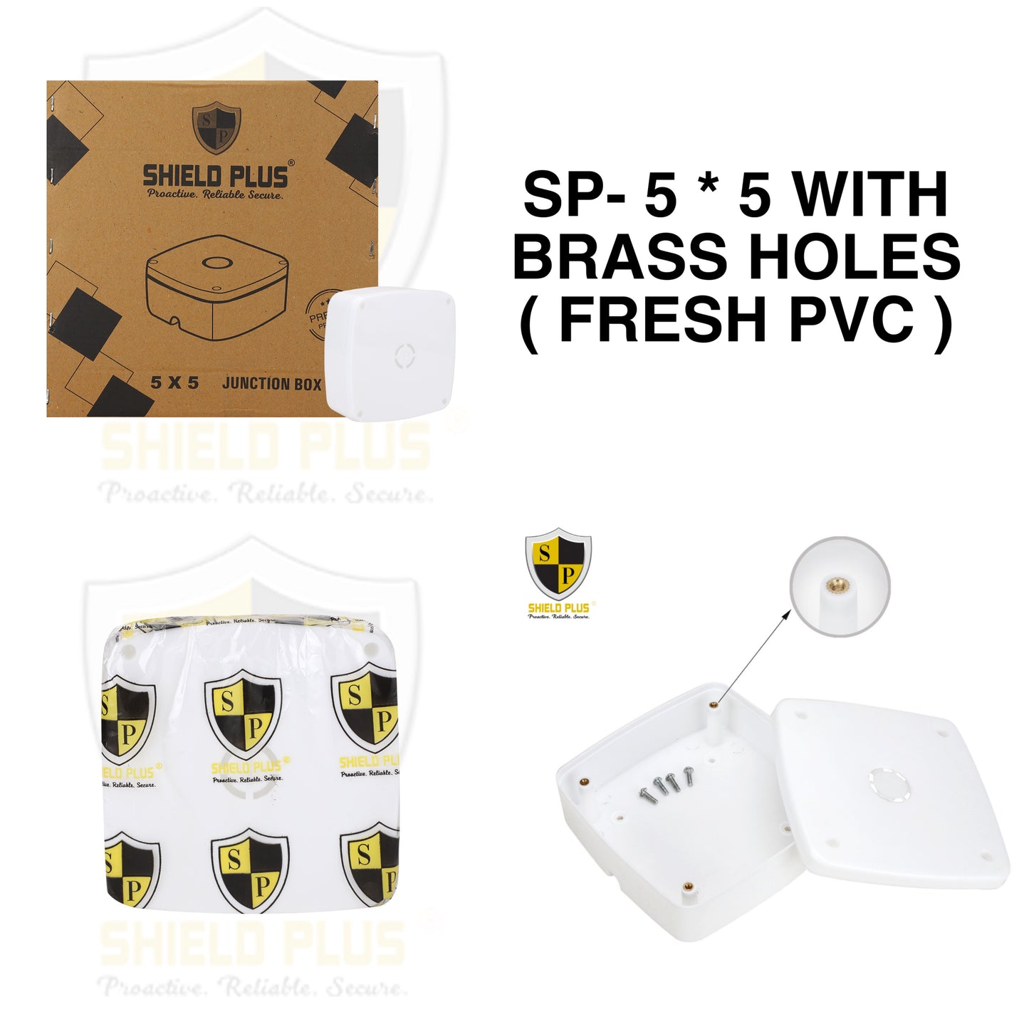 SP-5*5 PVC JUNCTION BOX WITH BRASS STUD