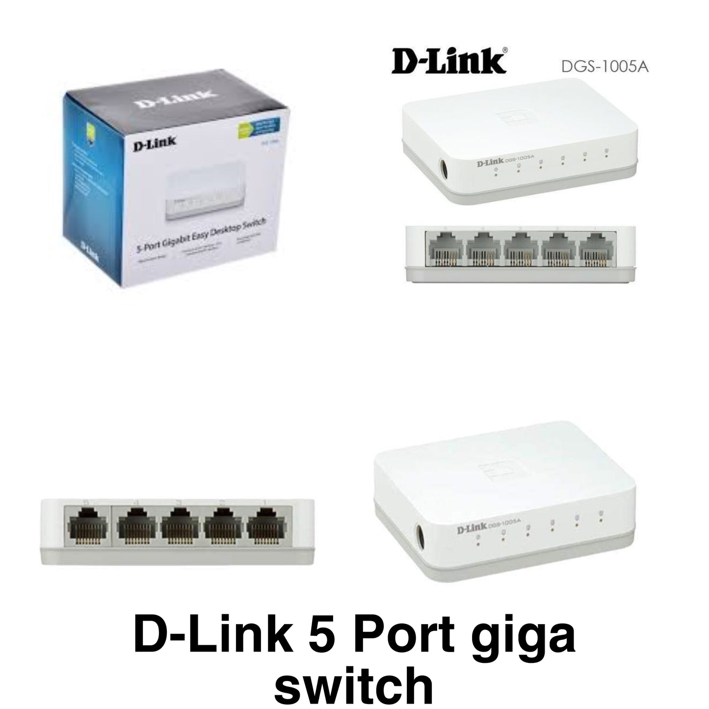 D-LINK 5 PORT GIGABIT DESKTOP SWITCH (10/100/1000 MBPS)-DGS-1005A