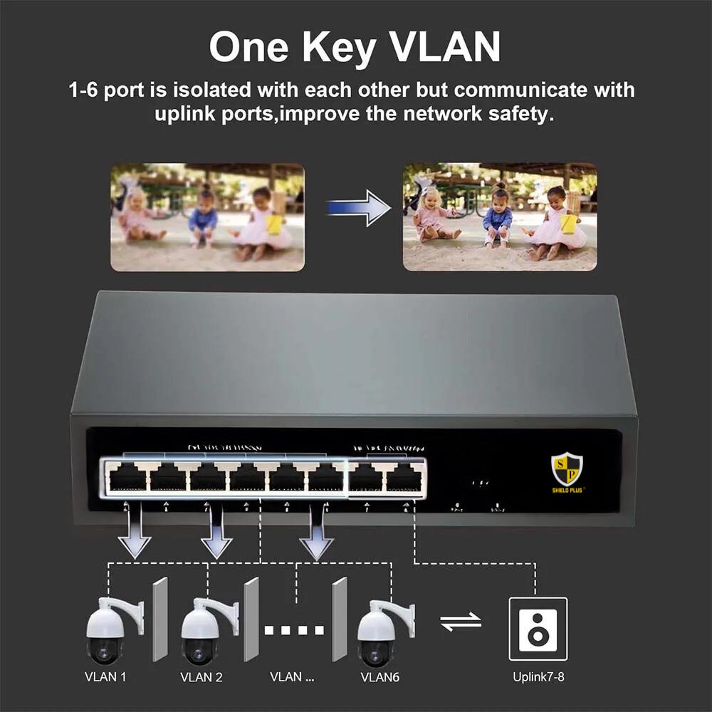 SP-6+2 POE SWITCH-78W (100 MBPS)
