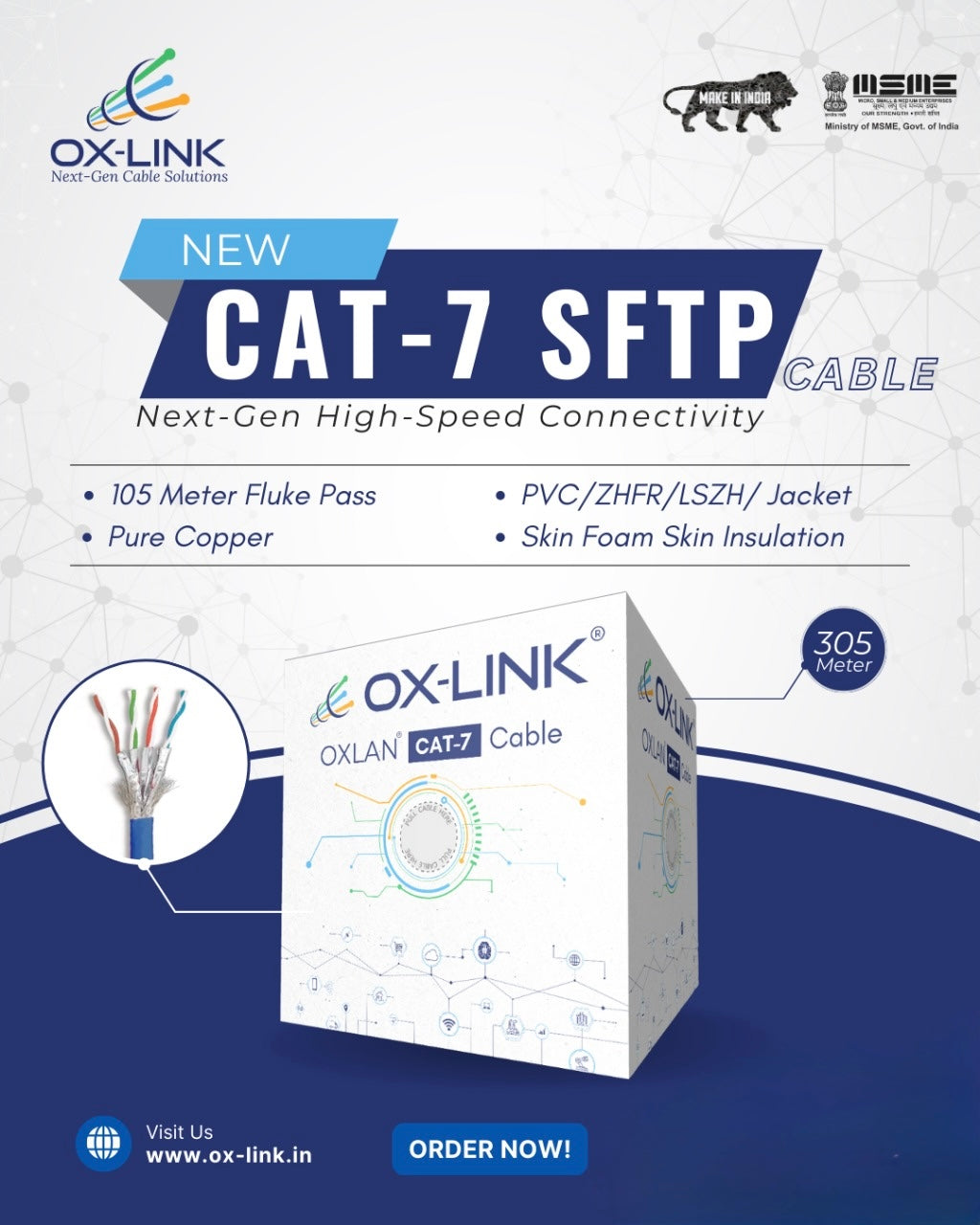 SP- CAT-7 SFTP CABLE -305M- COPPER