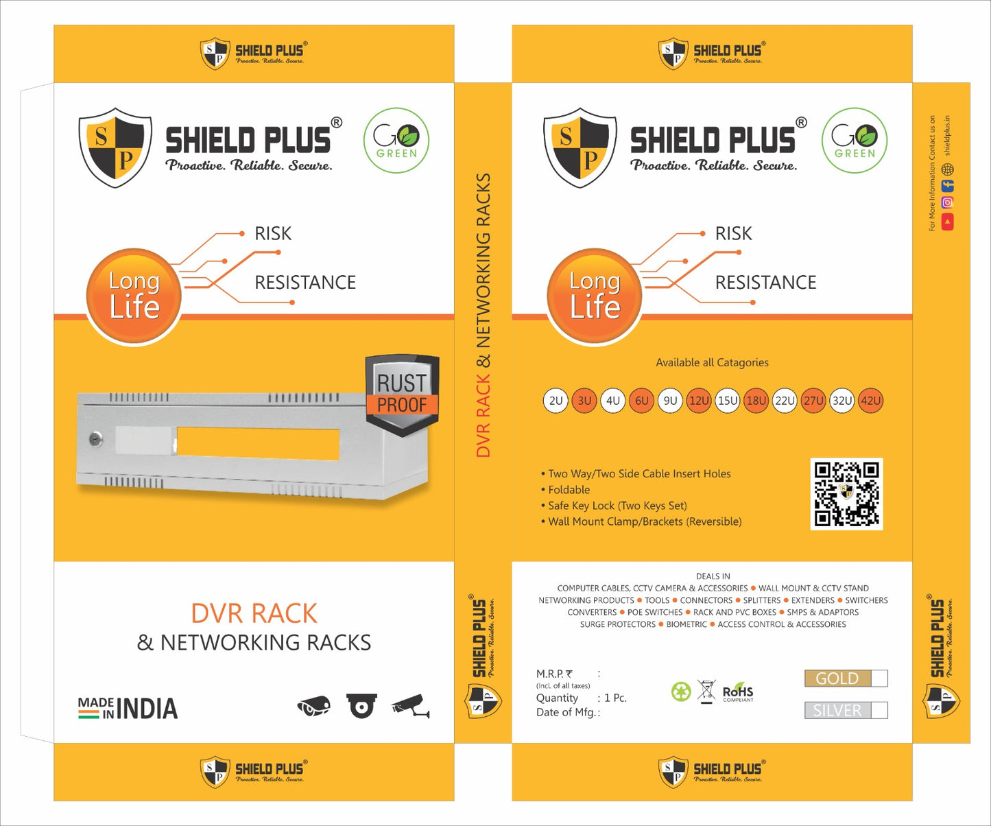 SP- FOLDABLE WALL MOUNT 2-U (ECO) NETWORKING / CCTV RACK
