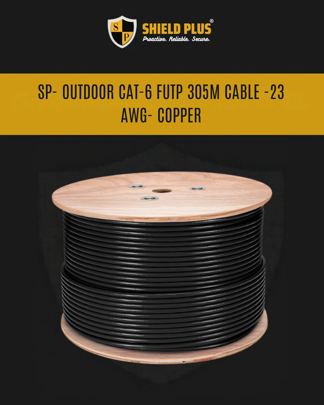 SP- OUTDOOR CAT-6 FUTP 305M CABLE -23 AWG- COPPER
