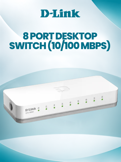 D-LINK 8 PORT DESKTOP SWITCH (10/100 MBPS)-DES-1008A