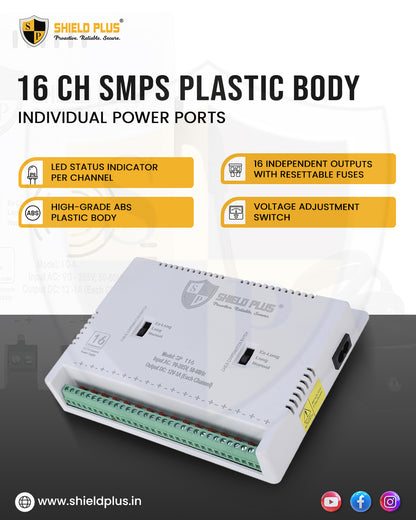 SP - 16 CH SMPS PLASTIC BODY ( INDIVIDUAL POWER PORTS )