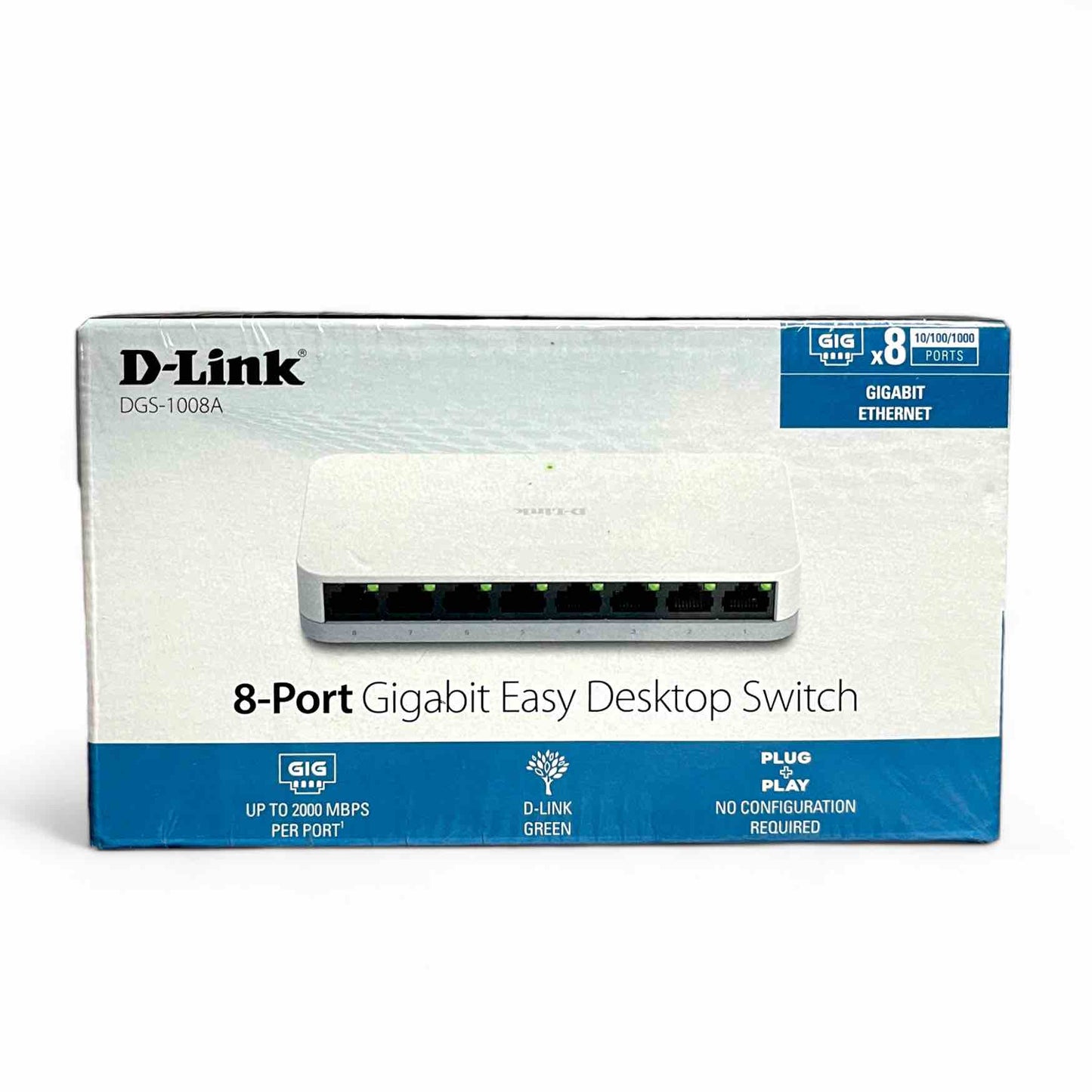 D-LINK 8 PORT GIGABIT DESKTOP SWITCH (10/100/1000 MBPS)-DGS-1008A