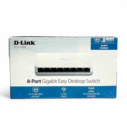 D-LINK 8 PORT GIGABIT DESKTOP SWITCH (10/100/1000 MBPS)-DGS-1008A