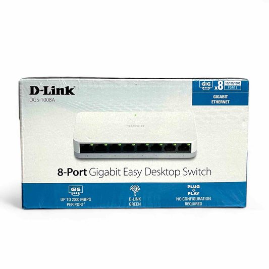 D-LINK 8 PORT GIGABIT DESKTOP SWITCH (10/100/1000 MBPS)-DGS-1008A