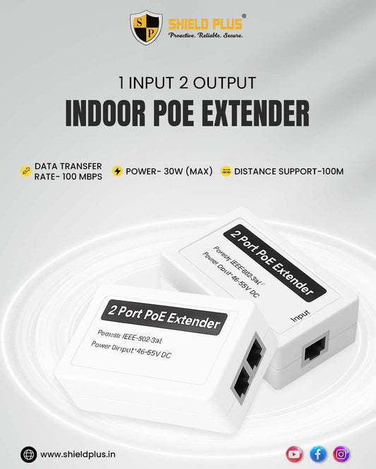 SP- INDOOR POE EXTENDER 1 INPUT 2 OUTPUT (100 MBPS)