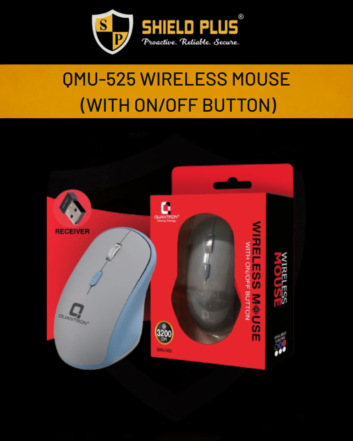 QMU-525 WIRELESS MOUSE ( WITH ON/OFF BUTTON)