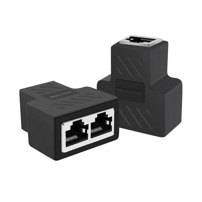 SP-Rj-45 Lan Jointer (1X2) | RJ45 Ethernet Splitter, Female to 2 Female 8P8C Network Plug LAN Coupler( PAIR)