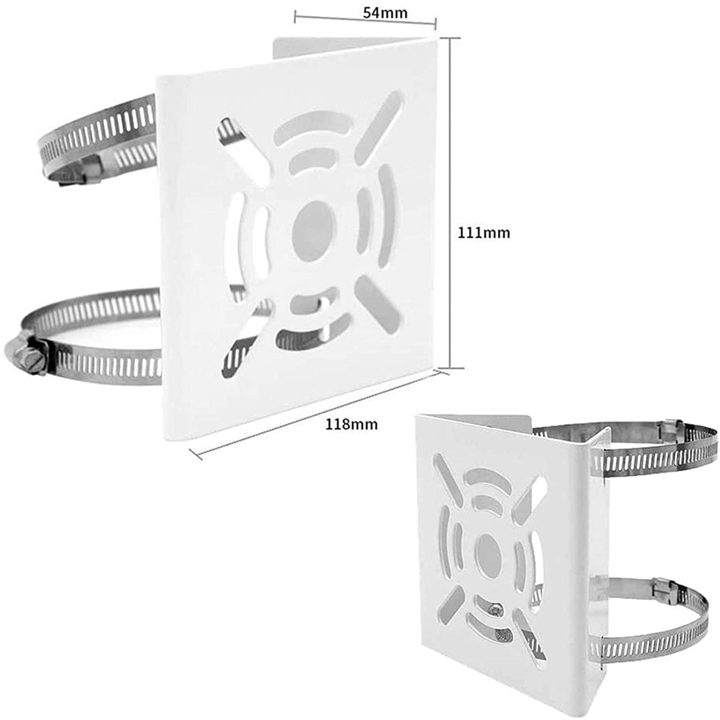 SP- POLE PLATE SMALL WITH 2 METAL CLAMPS