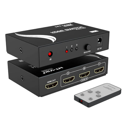SP- HDMI SWITCH 3 PORT WITH REMOTE-METAL- 4K-60Hz