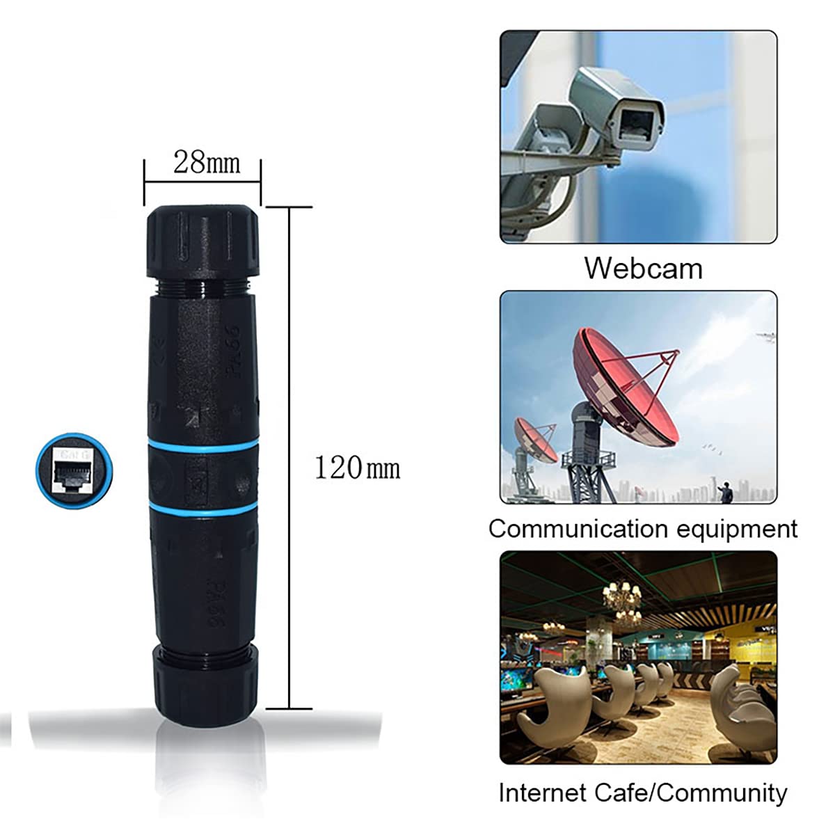 SP- IP68 WATERPROOF RJ45 COUPLER GIGABIT
