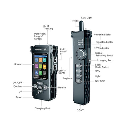 SP- 8506 NETWORK CABLE TESTER WITH IP,POE & WIRE TRACKING