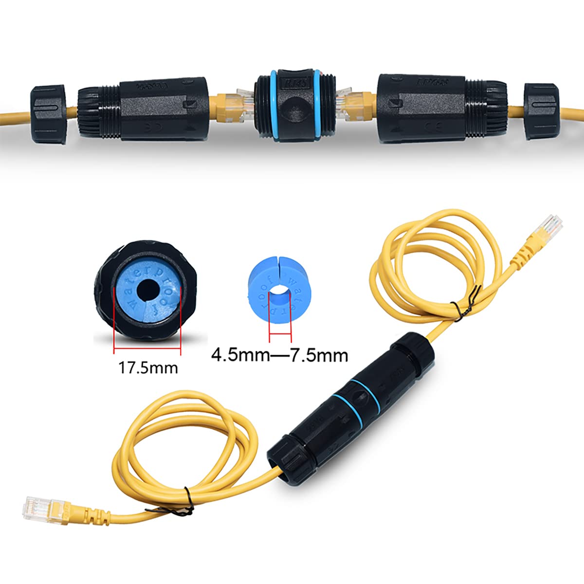 SP- IP68 WATERPROOF RJ45 COUPLER GIGABIT