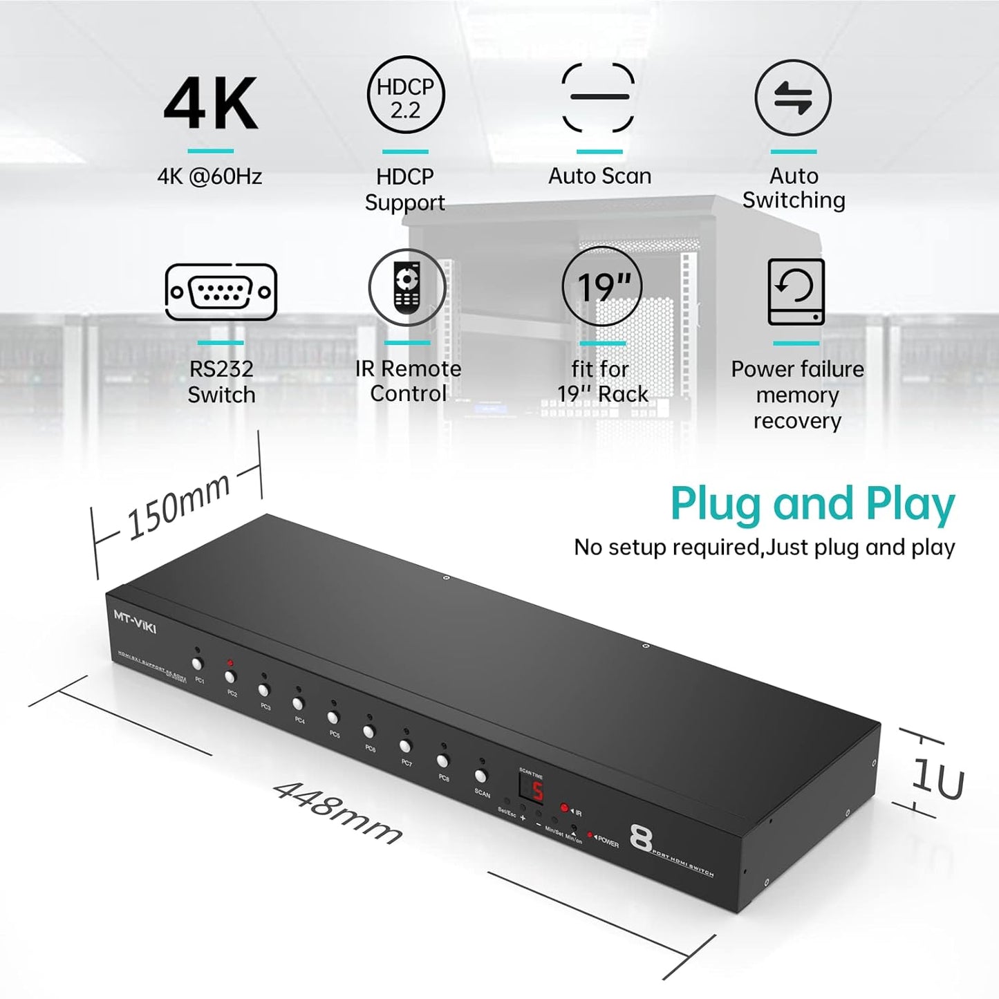 SP- HDMI SWITCH 8 PORT WITH TIMER