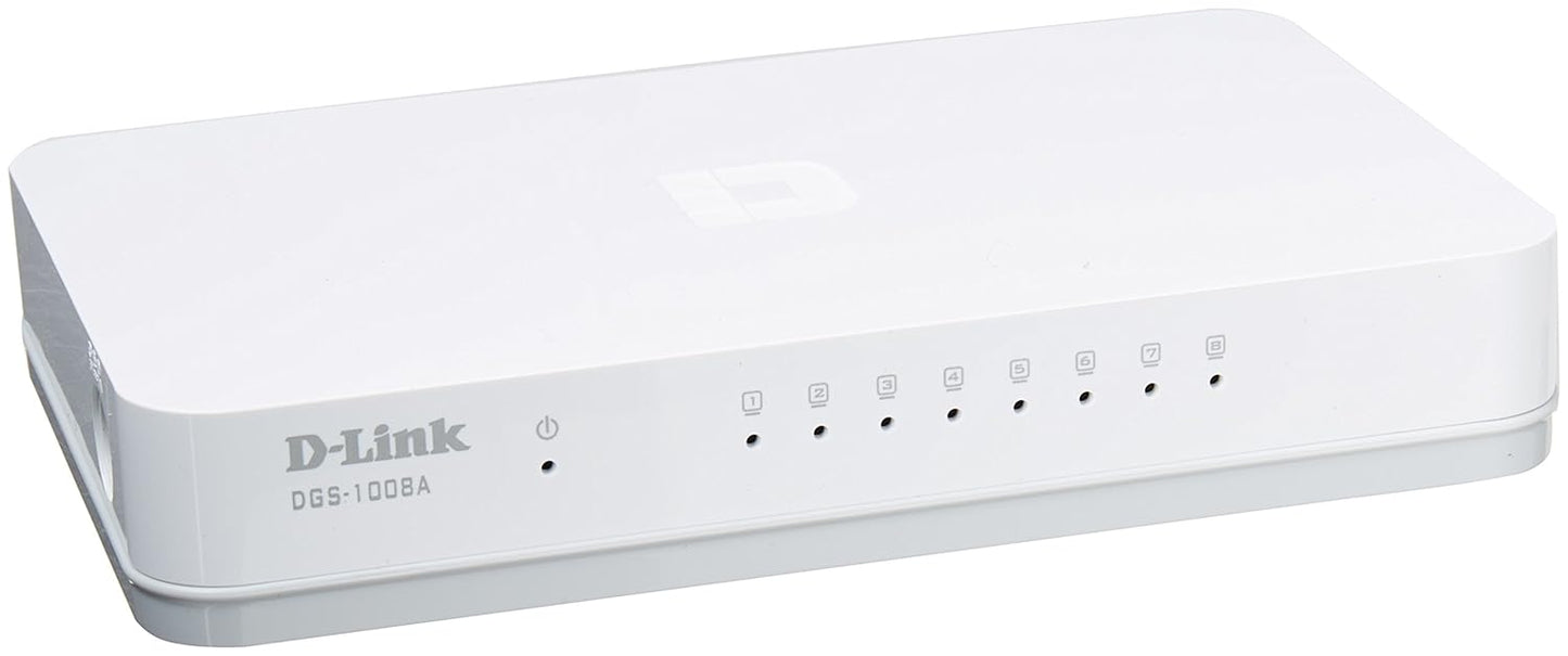 D-LINK 8 PORT GIGABIT DESKTOP SWITCH (10/100/1000 MBPS)-DGS-1008A