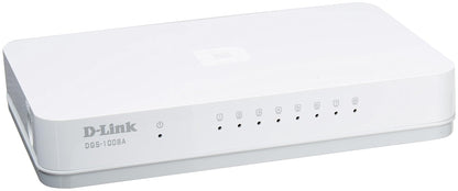 D-LINK 8 PORT GIGABIT DESKTOP SWITCH (10/100/1000 MBPS)-DGS-1008A