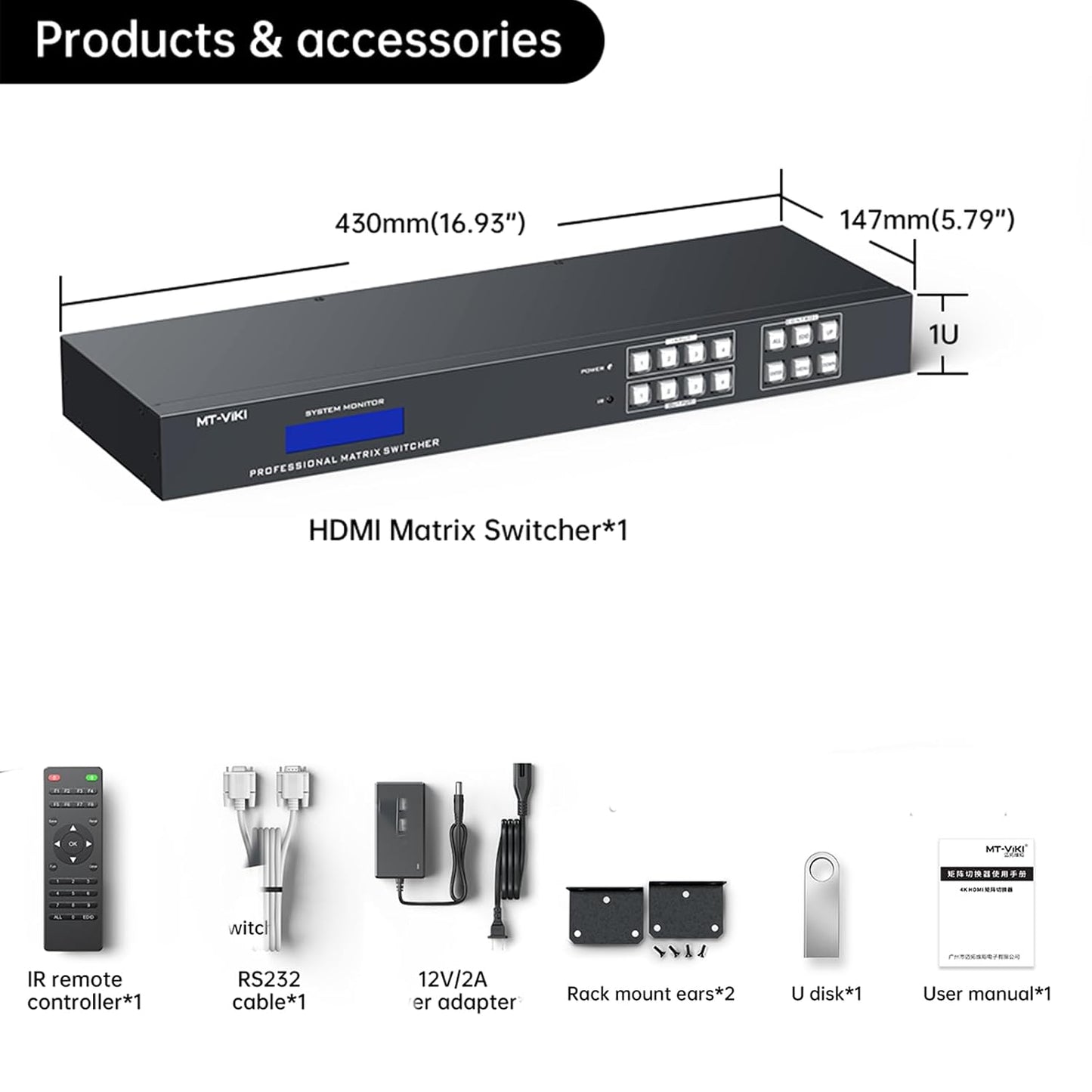 SP- 4K HDMI MATRIX SWITCH 4*4(HIGH QUALITY)