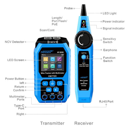 SP- B509 NETWORK CABLE TESTER WITH MULTIMETER
