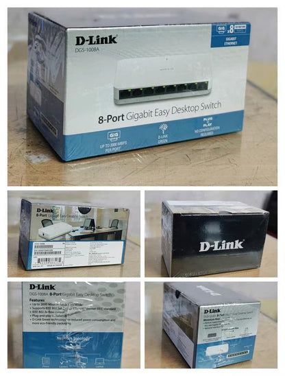 D-LINK 8 PORT GIGABIT DESKTOP SWITCH (10/100/1000 MBPS)-DGS-1008A
