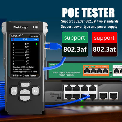 SP- 8506 NETWORK CABLE TESTER WITH IP,POE & WIRE TRACKING