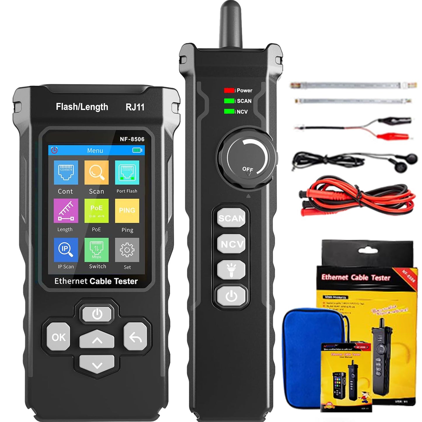 SP- 8506 NETWORK CABLE TESTER WITH IP,POE & WIRE TRACKING