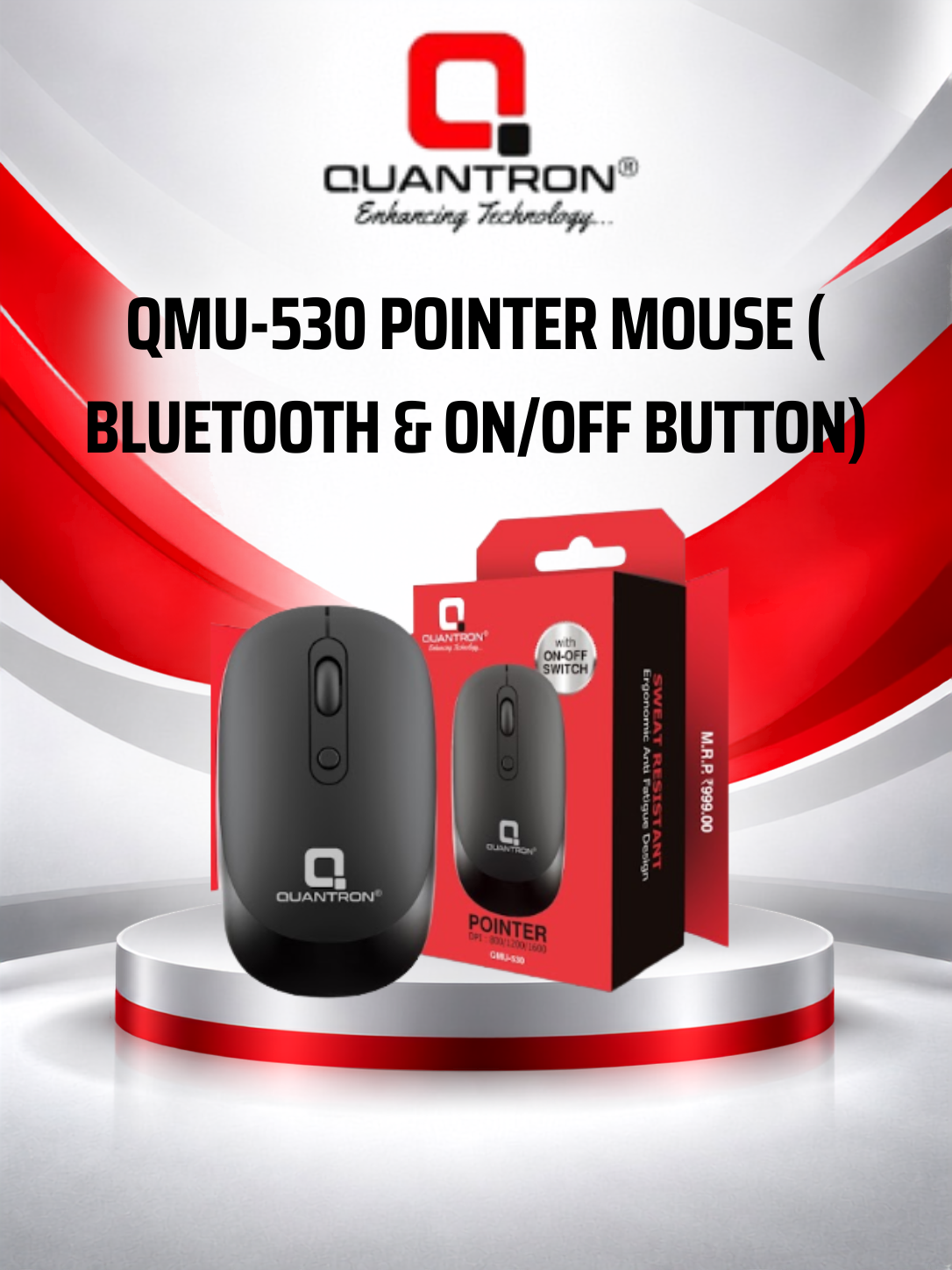 QMU-530 POINTER MOUSE ( BLUETOOTH & ON/OFF BUTTON)